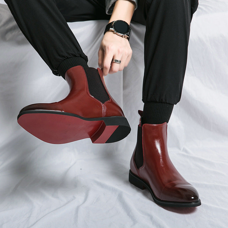 Pointed toe men´s boots high top leather