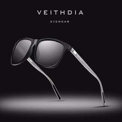 Gafas de sol unisex VEITHDIA de aluminio retro con lentes polarizadas TR90, accesorios vintage para hombre y mujer, 6108