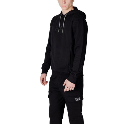 EA7 Emporio Armani Black Cotton Sweater