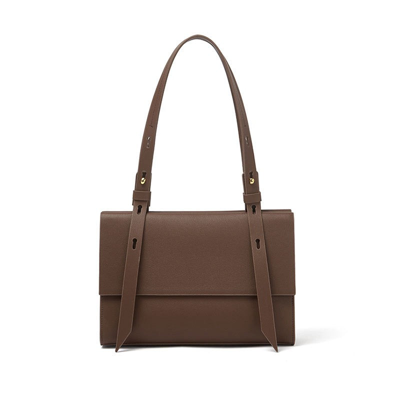 Bolso de hombro de cuero genuino, estilo versátil, de diseño exclusivo, para mujer.