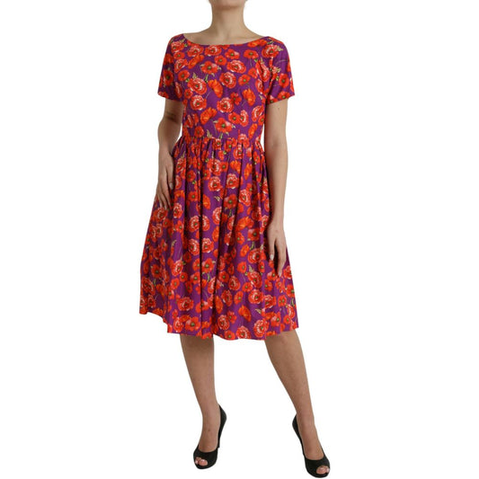 Dolce & Gabbana Purple Cotton Dress