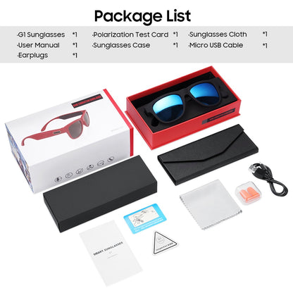 Gafas de sol VIVIBEE de conducción ósea con música Zungle 2019, inteligentes con Bluetooth para hombre y mujer, con audio polarizado