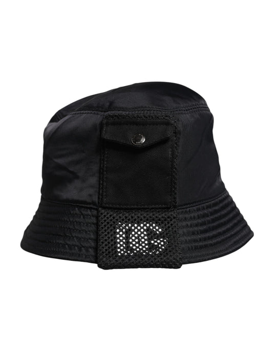 Dolce & Gabbana Black Cotton Stretch Bucket Hat