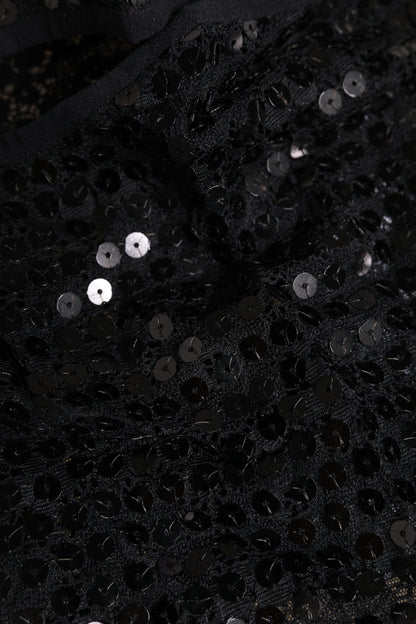 Dolce & Gabbana Black Sequined Nylon Ski Mask Balaclava Hat