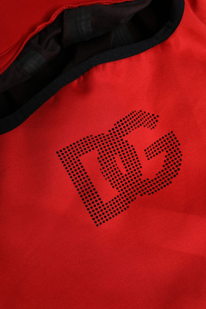 Dolce & Gabbana Red Logo Polyester Wide Brim Balaclava Hat