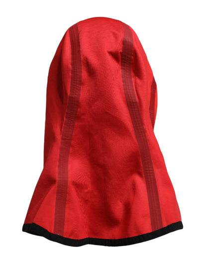 Dolce & Gabbana Red Logo Polyester Wide Brim Balaclava Hat