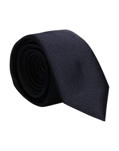 Dolce & Gabbana Dark Blue Silk Adjustable Necktie Tie
