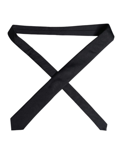Dolce & Gabbana Dark Blue Silk Adjustable Necktie Tie
