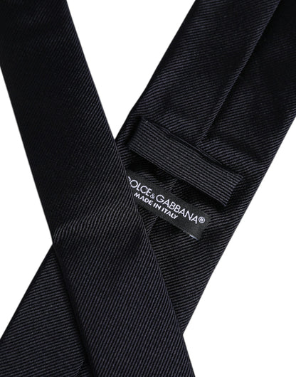 Dolce & Gabbana Dark Blue Silk Adjustable Necktie Tie