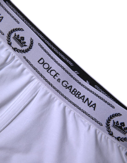 Dolce & Gabbana White Cotton Stretch Regular Boxer Underwear