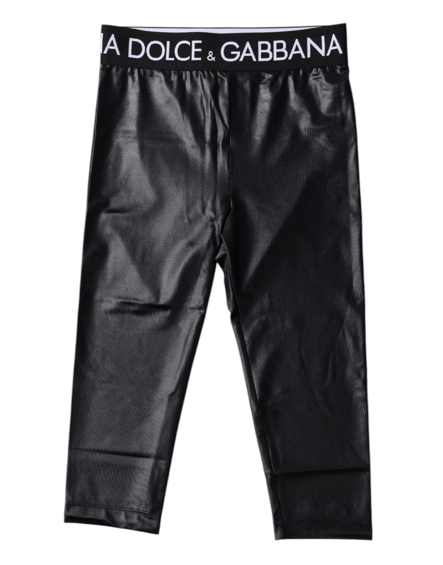 Dolce & Gabbana Black Logo Nylon Cropped Tights Pants Underwear