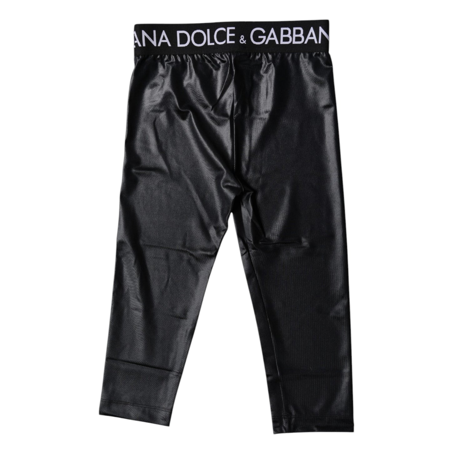 Dolce & Gabbana Black Logo Nylon Cropped Tights Pants Underwear