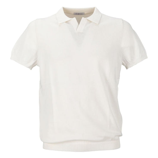 People Of Shibuya White Cotton Polo Shirt
