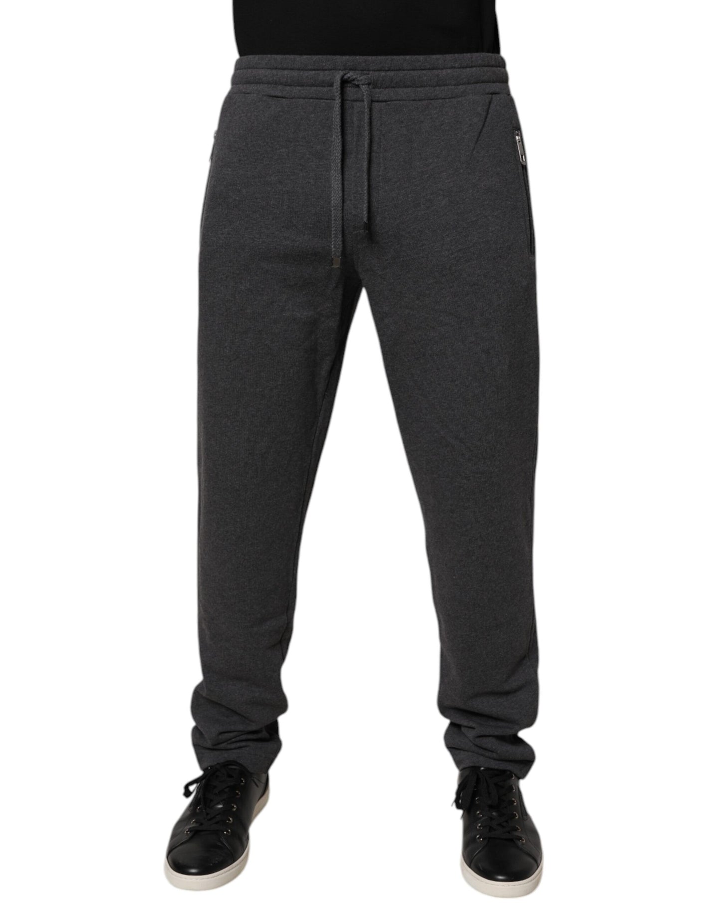Dolce & Gabbana Dark Gray Cotton Men Jogger Sweatpants Pants