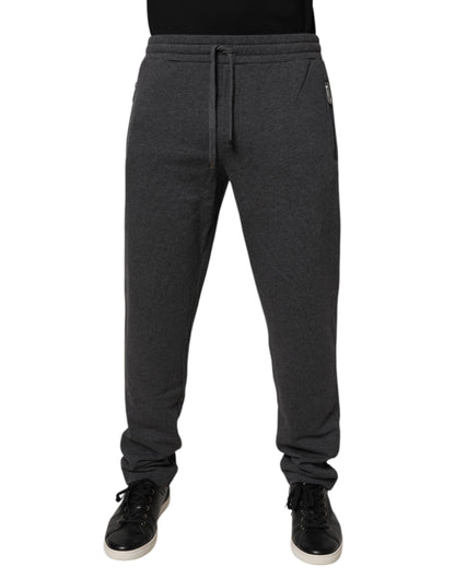 Dolce & Gabbana Dark Gray Cotton Men Jogger Sweatpants Pants