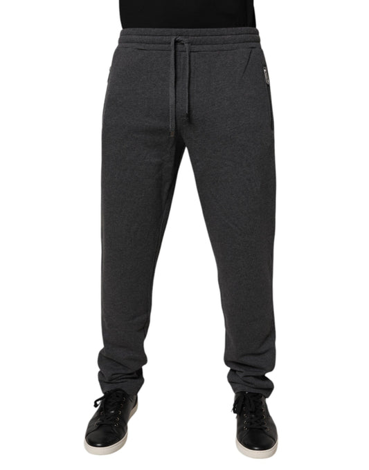 Dolce & Gabbana Dark Gray Cotton Men Jogger Sweatpants Pants