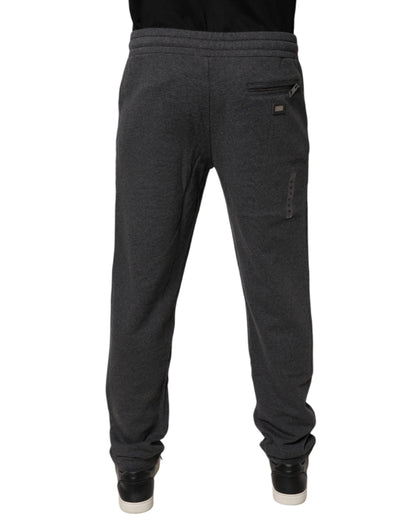 Dolce & Gabbana Dark Gray Cotton Men Jogger Sweatpants Pants