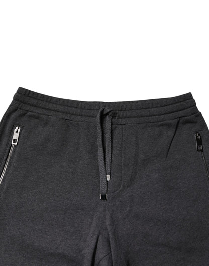 Dolce & Gabbana Dark Gray Cotton Men Jogger Sweatpants Pants