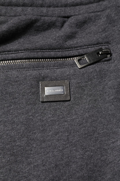 Dolce & Gabbana Dark Gray Cotton Men Jogger Sweatpants Pants