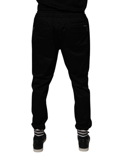 Dolce & Gabbana Black Cotton Stretch Jogger Sweatpants Pants