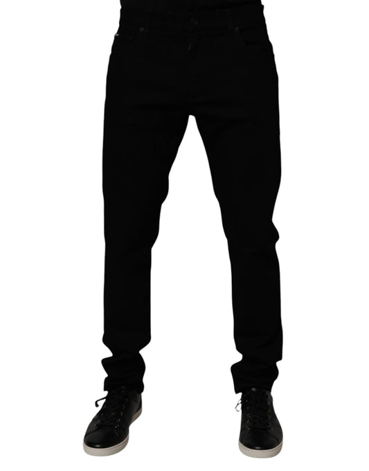Dolce & Gabbana Black Cotton Stretch Slim Fit Men Denim Jeans