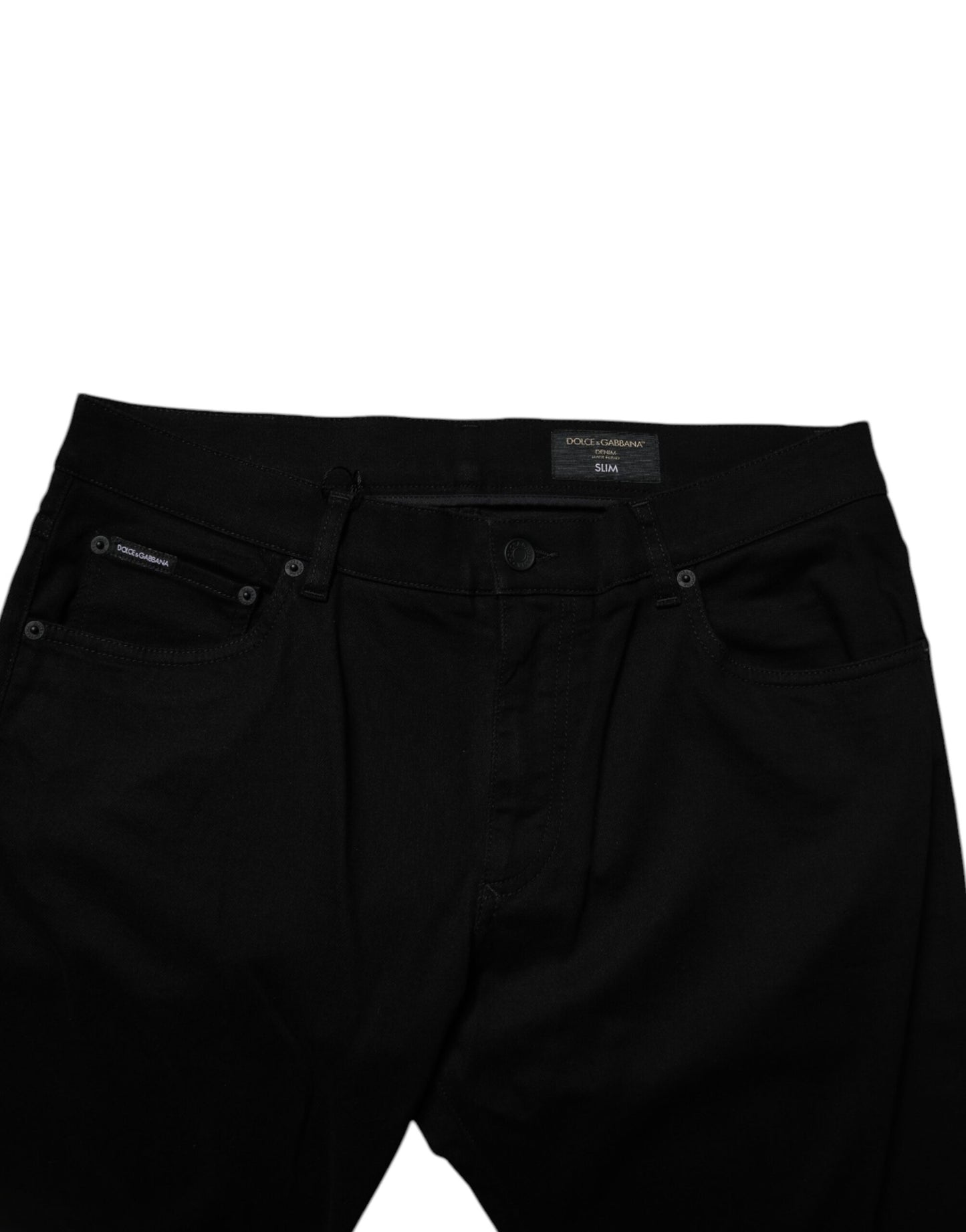 Dolce & Gabbana Black Cotton Stretch Slim Fit Men Denim Jeans