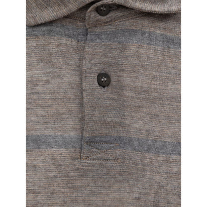 Corneliani Bicolor Wool Polo Shirt