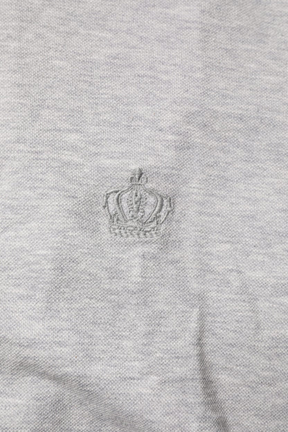 Dolce & Gabbana Gray Crown Cotton Men Polo Shirt T-shirt