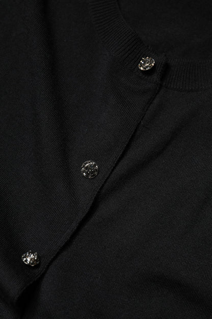 Dolce & Gabbana Black Button Down Short Sleeve Blouse Top