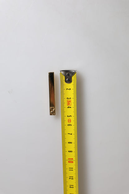 Dolce & Gabbana Gold Tone Brass Crystal Branded Accessory Tie Clip Bar