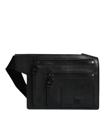 Dolce & Gabbana Black Calfskin Leather Messenger Crossbody Bag