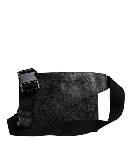 Dolce & Gabbana Black Calfskin Leather Messenger Crossbody Bag