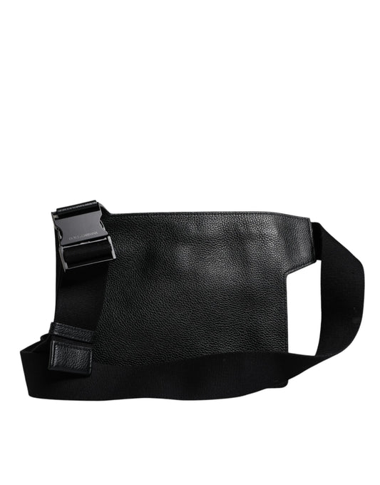 Dolce & Gabbana Black Calfskin Leather Messenger Crossbody Bag