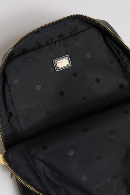 Dolce & Gabbana Black Logo Leather Belt Waist Shoulder Men Crossbody Bag