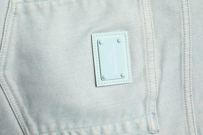 Dolce & Gabbana Light Blue Logo Plaque Skinny Men Denim Jeans