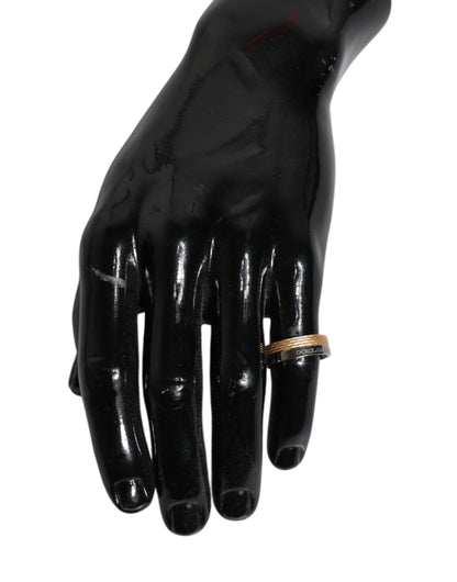 Dolce & Gabbana Gold Silver Tone Real Brass DG Logo Ring