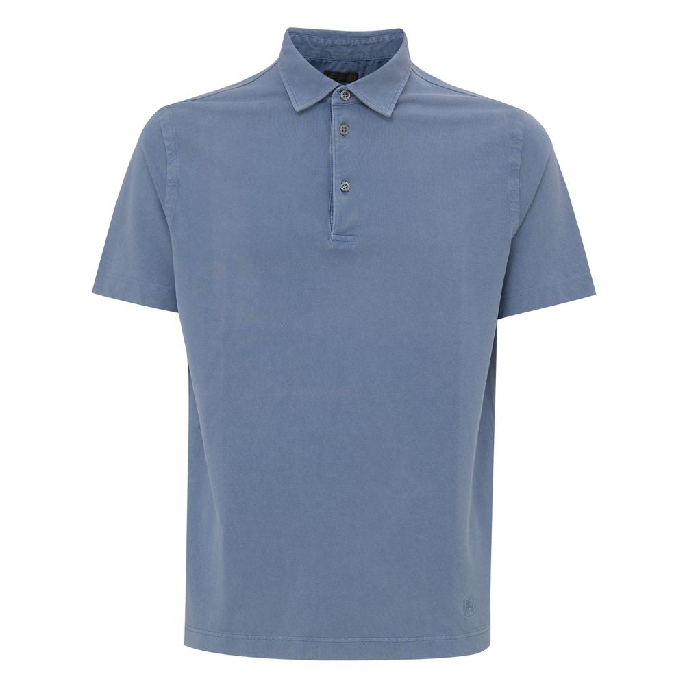 Corneliani Turquoise Cotton Polo Shirt