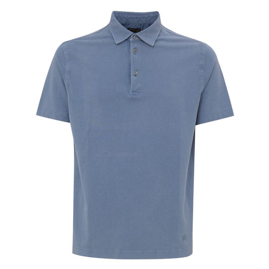 Corneliani Turquoise Cotton Polo Shirt