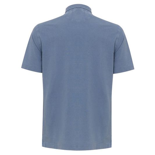 Corneliani Turquoise Cotton Polo Shirt