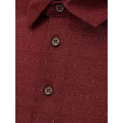 Canali Red Cotton Polo Shirt