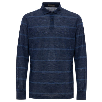 Corneliani Blue Wool Polo Shirt