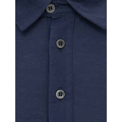Corneliani Blue Cotton Polo Shirt