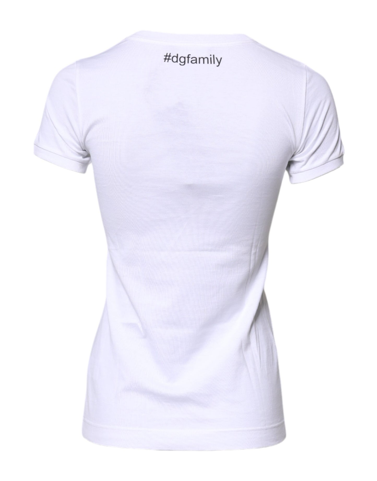Dolce & Gabbana White Cotton #DGFAMILY Embroidery T-shirt