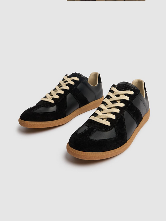 Maison Margiela Low Leather And Suede Sneakers