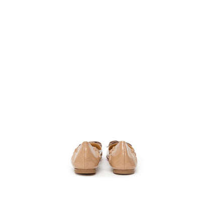 Christian Louboutin Beige Patent Leather Flat Shoe