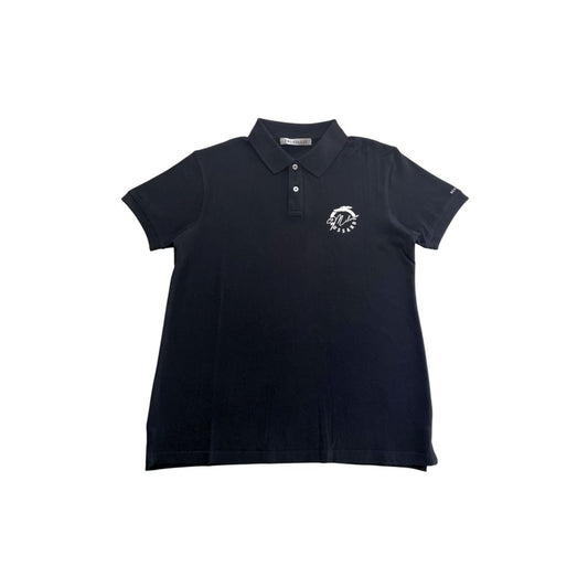 Trussardi Beachwear Black Cotton Men's Polo Shirt