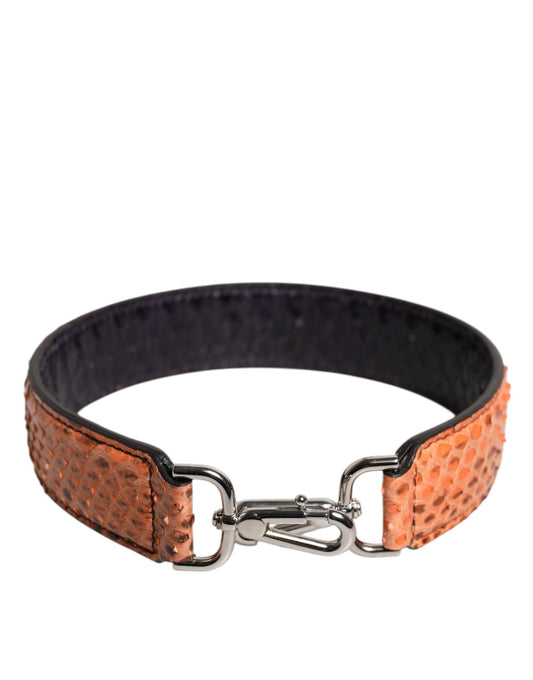 Dolce & Gabbana Black Beige Exotic Leather Bag Shoulder Strap