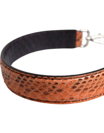 Dolce & Gabbana Black Beige Exotic Leather Bag Shoulder Strap