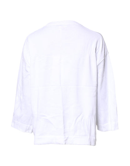 Love Moschino White Graphic Print Cotton Long Sleeves T-shirt