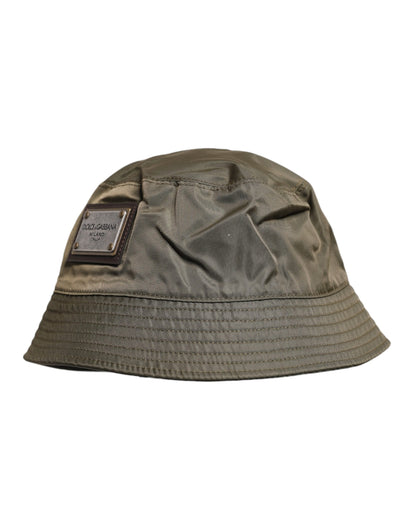 Dolce & Gabbana Brown DG Plaque Wide Brim Bucket Hat